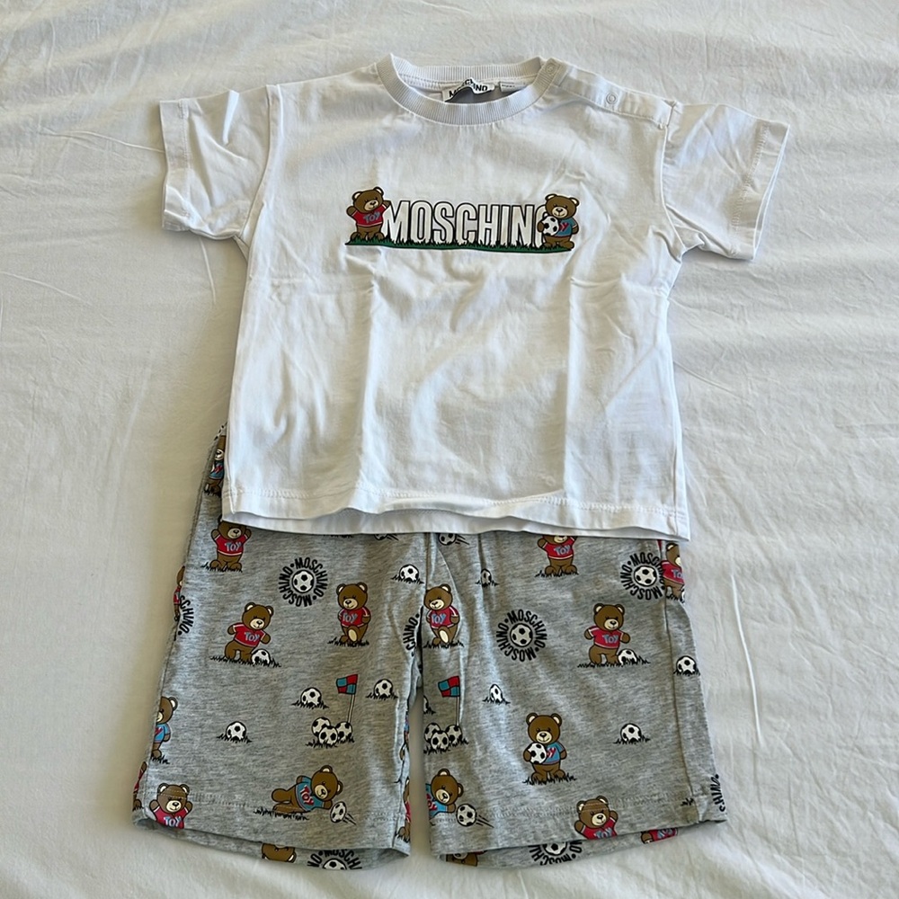 Moschino Baby Teddy Bear print short set 3T